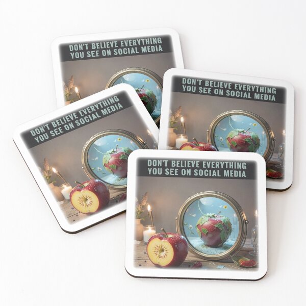 Item preview, Don’t Believe Everything You See on Social Media – Critical Thinking Quote Art | Modern Mindfulness Illustration designed and sold by YogaCreations.