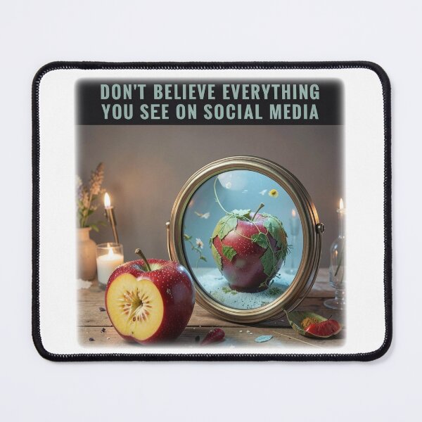 Item preview, Don’t Believe Everything You See on Social Media – Critical Thinking Quote Art | Modern Mindfulness Illustration designed and sold by YogaCreations.