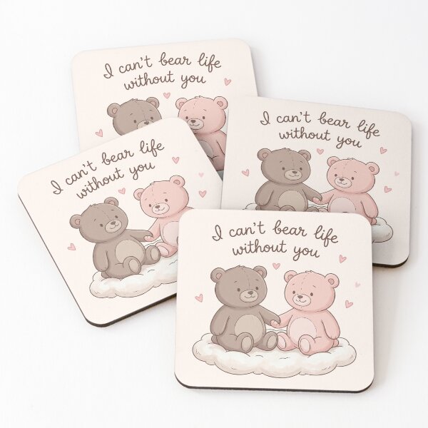 Item preview, Cute Bear Couple in Love – Valentine’s Romantic designed and sold by Nice Vibes Prints.