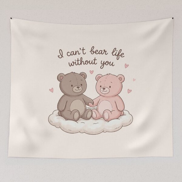 Item preview, Cute Bear Couple in Love – Valentine’s Romantic designed and sold by Nice Vibes Prints.