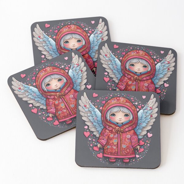 Item preview, Pensioner Angel of Love with wings wearing a hoodie celebrating Valentines Day designed and sold by Colin Bentham.