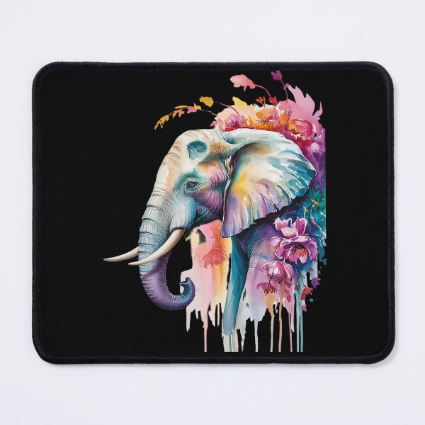 Item preview, Elephant Safari Art Floral African Elephant Watercolor designed and sold by angolinnArt.