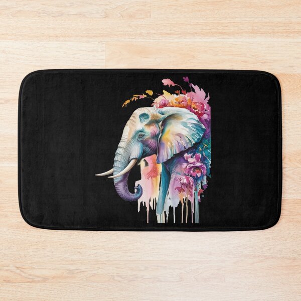 Item preview, Elephant Safari Art Floral African Elephant Watercolor designed and sold by angolinnArt.