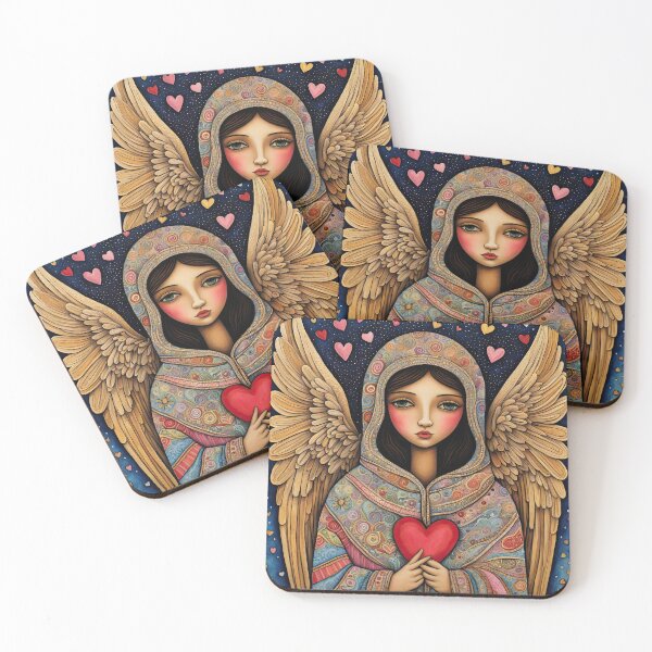 Item preview, Pensioner Angel of Love with wings wearing a hoodie celebrating Valentines Day designed and sold by Colin Bentham.