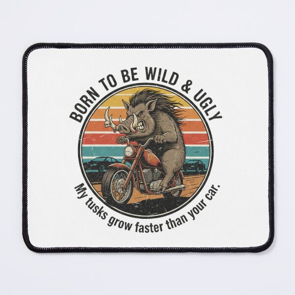 Item preview, Funny Biker Wild Boar – Born To Be Wild & Ugly Retro 90s Vintage Art designed and sold by FakeJoo.