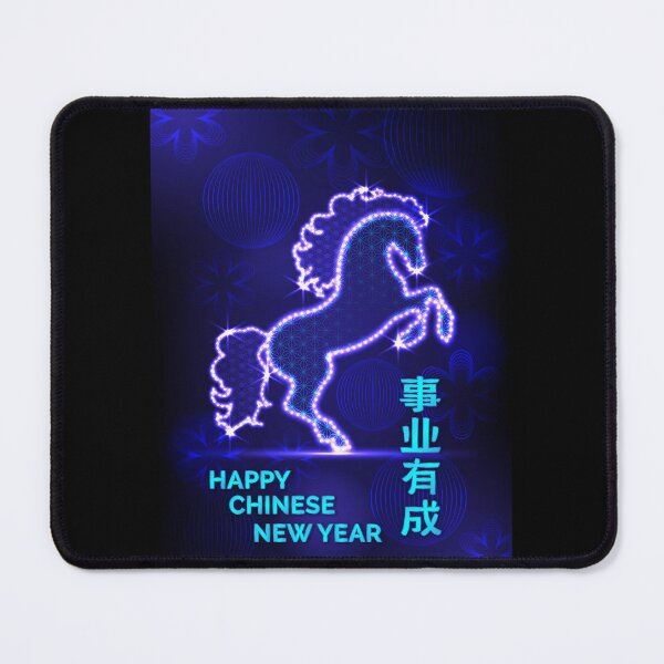 Item preview, Neon Blue Horse Chinese New Year Success Art designed and sold by teaw-teaw.
