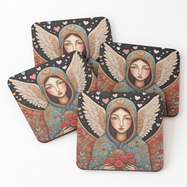 Item preview, Pensioner Angel of Love with wings wearing a hoodie celebrating Valentines Day designed and sold by Colin Bentham.