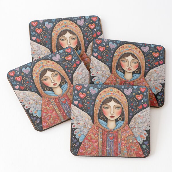 Item preview, Pensioner Angel of Love with wings wearing a hoodie celebrating Valentines Day designed and sold by Colin Bentham.