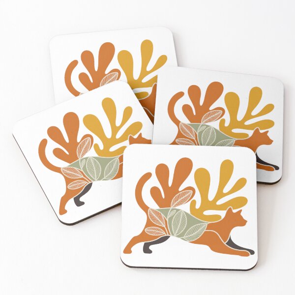 Item preview, Mid Century Modern Cat Botanical Nature Silhouette designed and sold by Dariusz.K.