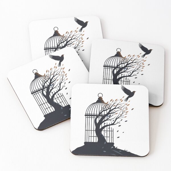 Item preview, Bird Fleeing Cage – Freedom Breaking Through the Bars designed and sold by KivaroArt.