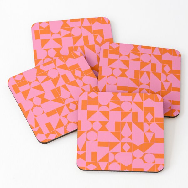 Item preview, Pink and Orange Geometric Shapes Grid designed and sold by OneThreeSix.