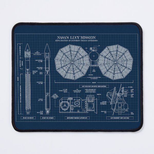 Item preview, LUCY Mission. NASA Space Probe (Navy Blueprint) designed and sold by BGALAXY.