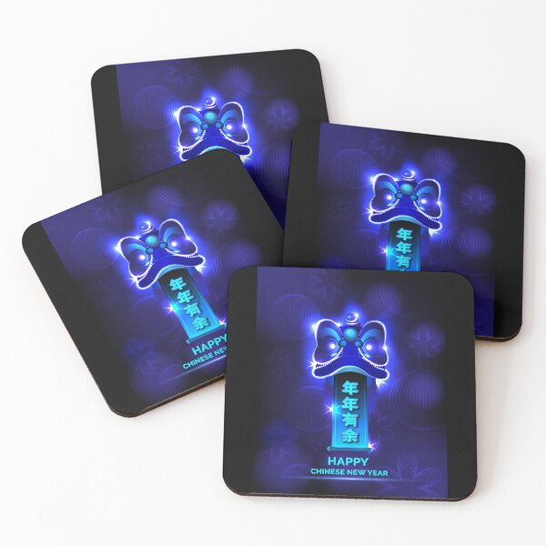 Item preview, Neon Blue Lion Dance Chinese New Year Prosperity designed and sold by teaw-teaw.