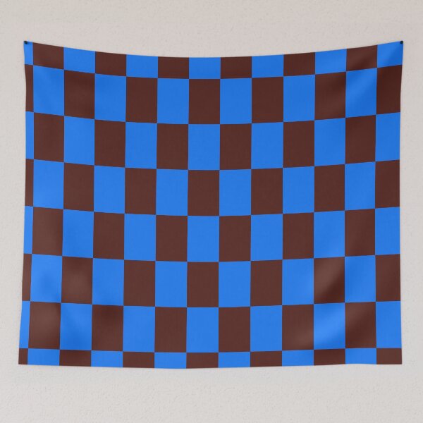 Item preview, Geometric Blue and Brown Check Board Pattern designed and sold by OneThreeSix.