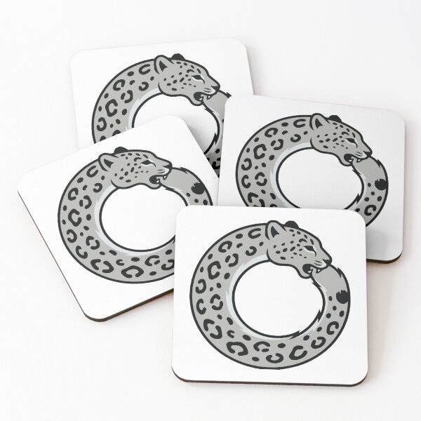Item preview, Snow Leopard Chasing Tail Circle Design designed and sold by Petzzz.