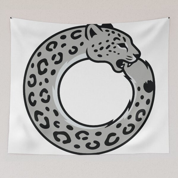 Item preview, Snow Leopard Chasing Tail Circle Design designed and sold by Petzzz.