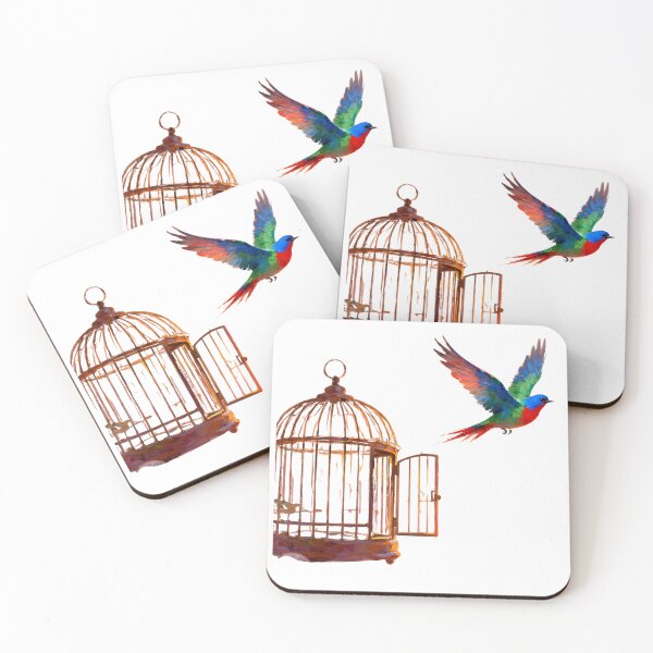 Item preview, Bird Fleeing Cage – Colorful Escape Into Freedom designed and sold by KivaroArt.