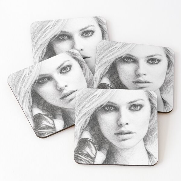 Item preview, Black and White Celebrity Pencil Sketch Portrait Fan Art designed and sold by Leon Woods Pencil Art.