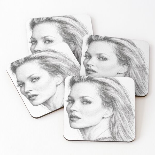 Item preview, Black and White Pencil Sketch Portrait of Famous Female Model Fan Art designed and sold by Leon Woods Pencil Art.