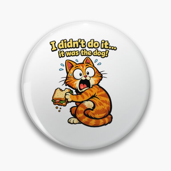 Item preview, Funny Feline Food Thief Blames Canine For Sandwich Snatch designed and sold by mdimac.