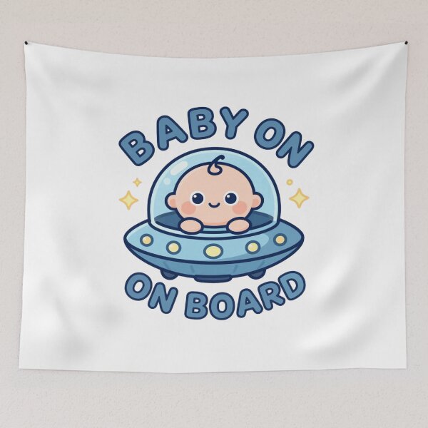 Item preview, Baby On Board Alien – Cute UFO Cartoon Shirt designed and sold by Mukesh Saxena.