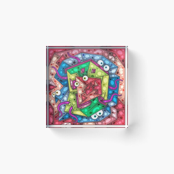 Item preview, Color Tiles #16A - Hidden faces in an asymmetrical composition designed and sold by liquid-print.