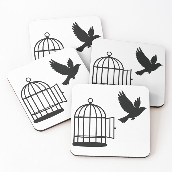 Item preview, Bird Fleeing Cage – Silent Flight to Freedom designed and sold by KivaroArt.
