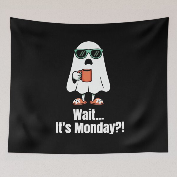 Item preview, Wait It’s Monday?! Funny Ghost Coffee Monday Mood Design designed and sold by JustFunnyStuff.