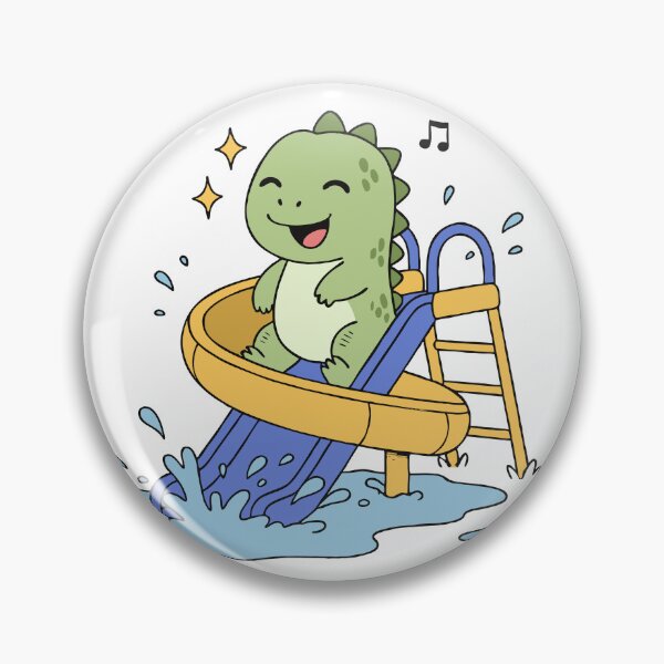 Item preview, Cute Dinosaur Water Slide – Happy Kawaii Dino Summer Fun designed and sold by MeeraArts&Crafts.