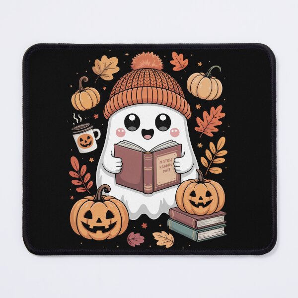 Item preview, Cozy Ghost Reading Halloween Book designed and sold by flagylART.