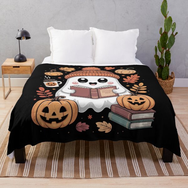 Item preview, Cozy Ghost Reading Halloween Book designed and sold by flagylART.