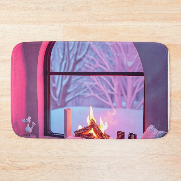 Item preview, Cozy Pink Winter Window Fireplace Glow – Dreamy Snow Scene designed and sold by Orbit&Ink.