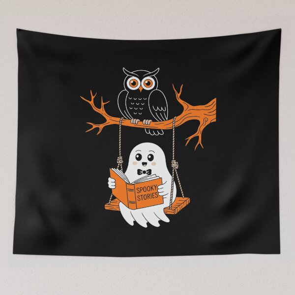 Item preview, Cute Ghost Reading Spooky Stories designed and sold by flagylART.