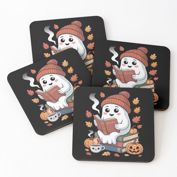 Item preview, Cozy Ghost Reading Halloween Book designed and sold by flagylART.
