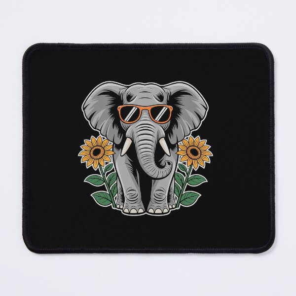 Item preview, Elephant with Sunglasses and Sunflowers designed and sold by angolinnArt.