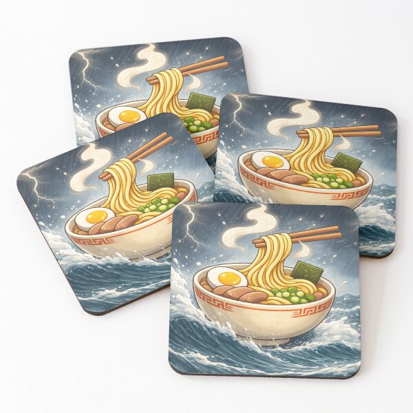 Item preview, Resilient Ramen Bowl in the Storm – Japanese Noodle Art Illustration designed and sold by ViNiPu.