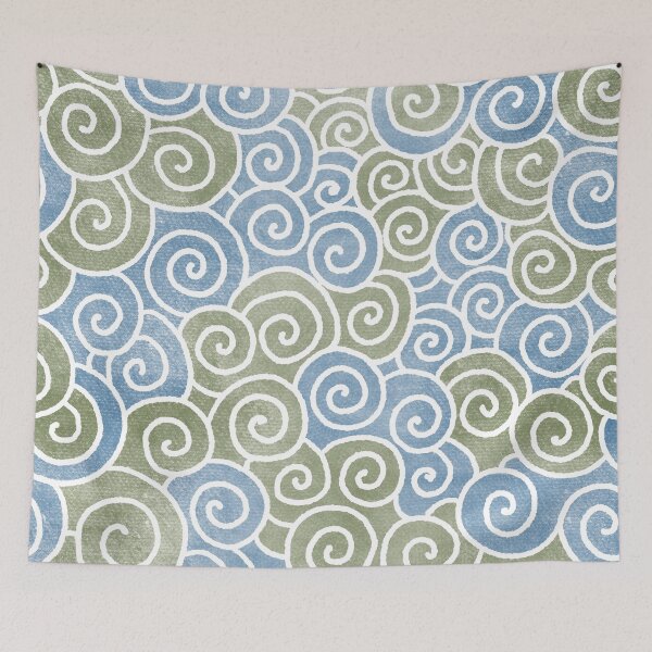 Item preview, Abstract Blue Green Spirals Pattern Color-1 designed and sold by Farissa Designs.