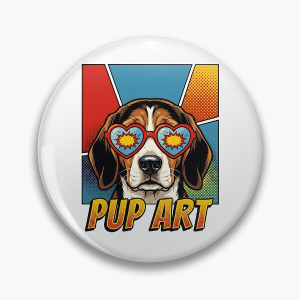 Item preview, Pup Art Beagle Dog Heart Sunglasses Comic designed and sold by k3rstman1.