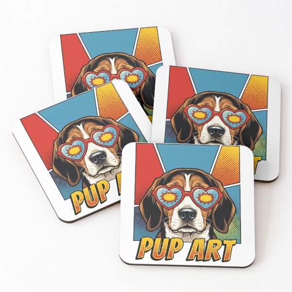 Item preview, Pup Art Beagle Dog Heart Sunglasses Comic designed and sold by k3rstman1.