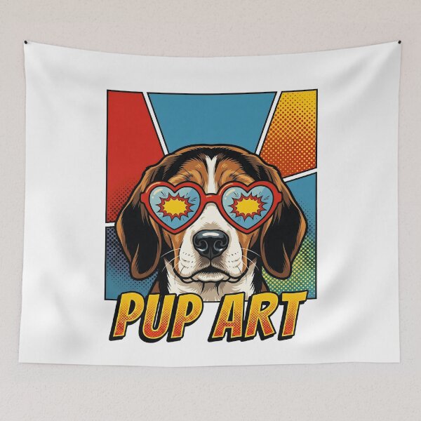 Item preview, Pup Art Beagle Dog Heart Sunglasses Comic designed and sold by k3rstman1.