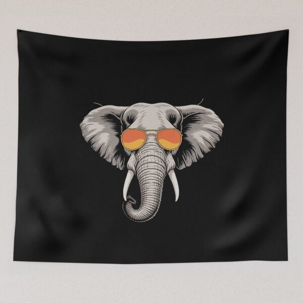 Item preview, Elephant with Sunglasses Sunflowers designed and sold by angolinnArt.