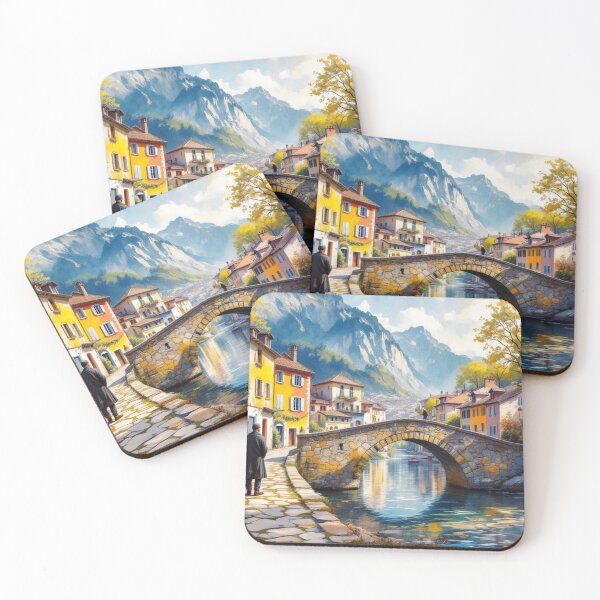 Item preview, Pyrenean village with its mountain stream designed and sold by jefboutique6150.
