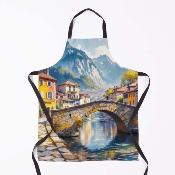 Item preview, Pyrenean village with its mountain stream designed and sold by jefboutique6150.