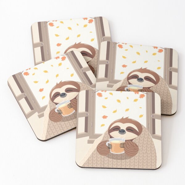 Item preview, Cozy Sloth Autumn T-Shirt | Cute Sloth Drinking Tea | Warm Fall Aesthetic Graphic Tee designed and sold by ArmaanArts.