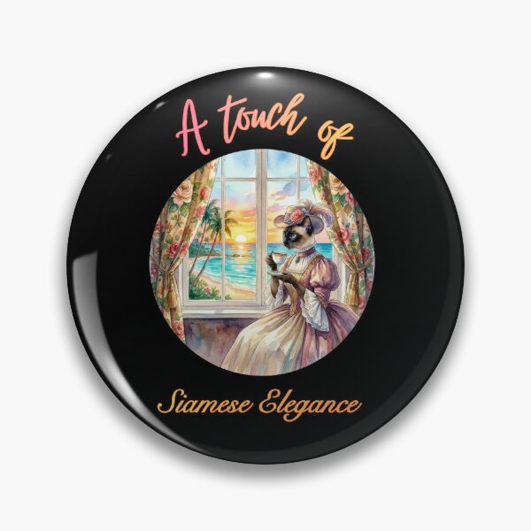 Item preview, Siamese Elegance Victorian Cat Lady at Tropical Sunset Window designed and sold by Fateh-Kro ⭐⭐⭐⭐⭐.