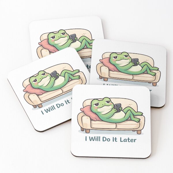 Item preview, I Will Do It Later – Lazy Frog Sticker designed and sold by WAUZ.
