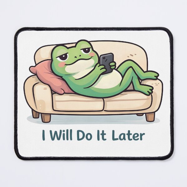 Item preview, I Will Do It Later – Lazy Frog Sticker designed and sold by WAUZ.