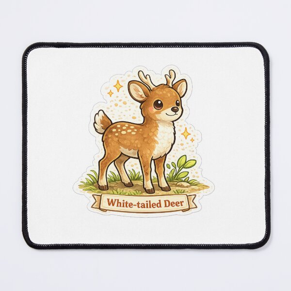 Item preview, Cute White-Tailed Deer | Woodland Animal Illustration designed and sold by Wander Vibes.