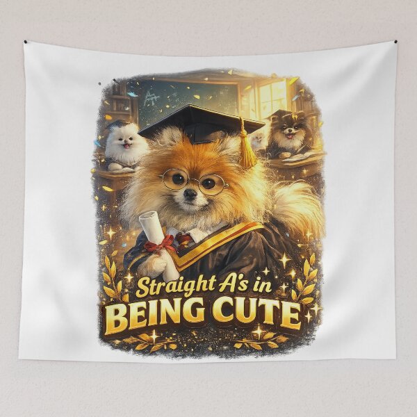 Item preview, Straight A’s Pomeranian Student designed and sold by StrayaDesign.
