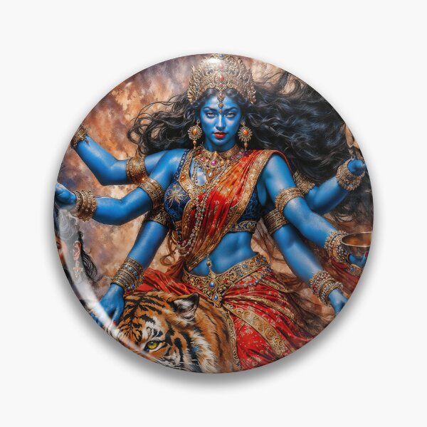Item preview, Divine Goddess Kali Riding Tiger designed and sold by AliceWhiteDF.